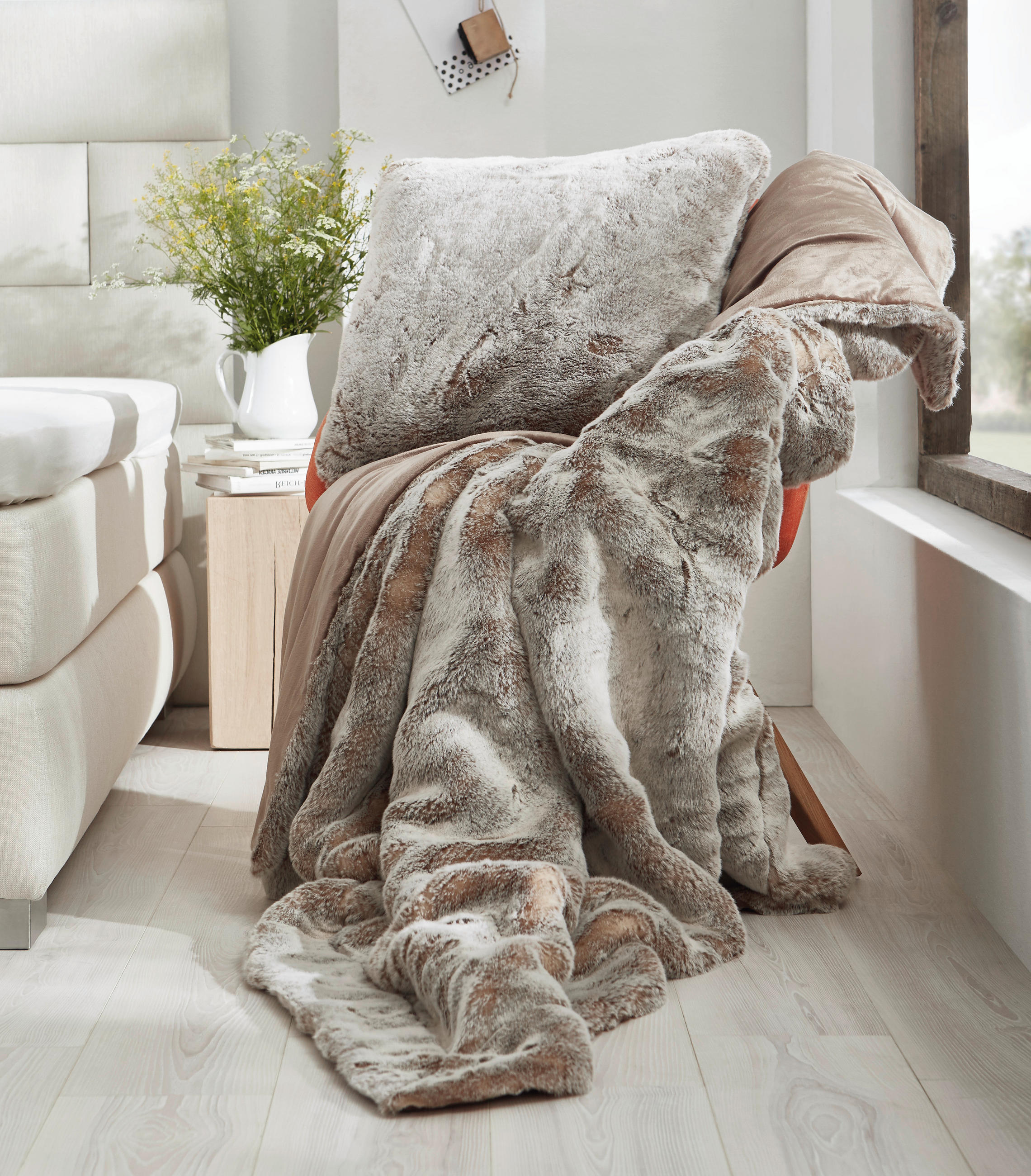 FELLDECKE BÄR 150/200 cm  - Beige, Design, Textil (150/200cm) - Novel