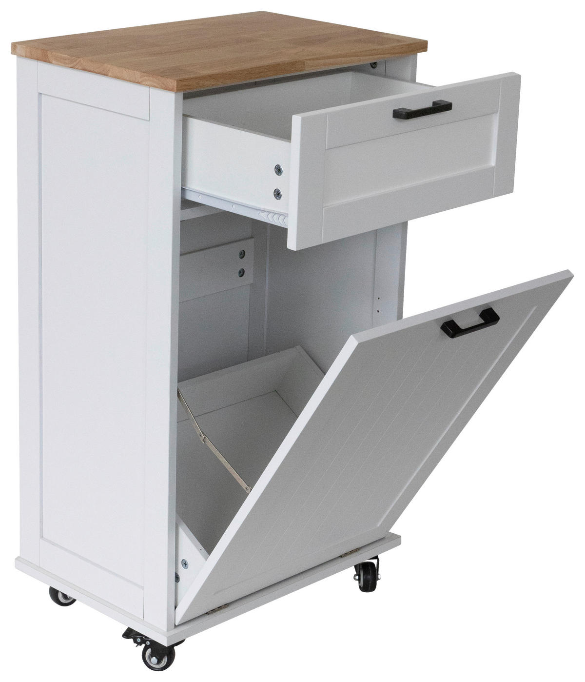 SERVIERWAGEN in Weiß  - Schwarz/Weiß, Basics, Holz/Holzwerkstoff (52/89/35cm) - MID.YOU