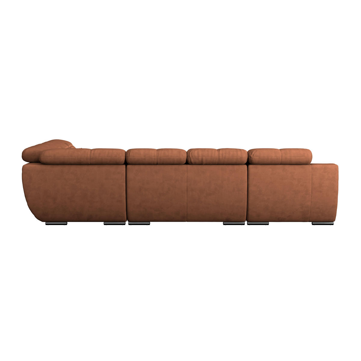 WOHNLANDSCHAFT Cognac Mikrofaser  - Chromfarben/Dunkelgrau, MODERN, Textil/Metall (184/345/228cm) - MID.YOU