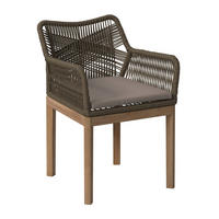 Fotoliu Pentru Grădină in lemn, metal, plastic, textil gri deschis, culoare lemn tec  - gri deschis/culoare lemn tec, Modern, plastic/lemn (58/64/81cm) - Ambia Garden