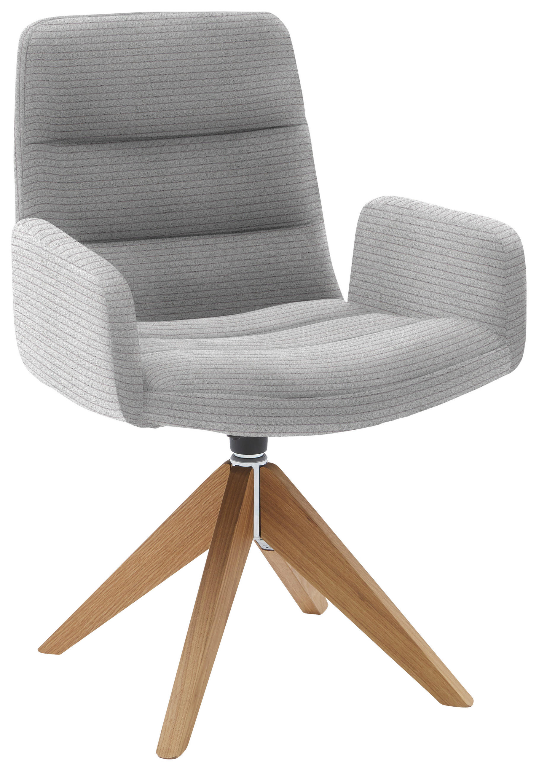 ARMLEHNSTUHL  in Cord  - Naturfarben/Grau, Design, Holz/Textil (61/88/66cm) - Dieter Knoll