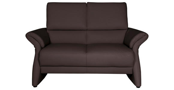 ZWEISITZER-SOFA in Leder Dunkelbraun - Dunkelbraun/Schwarz, Design, Leder/Kunststoff (155/98/90cm) - Cantus