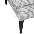 ECKSOFA Hellgrau Cord  - Hellgrau/Schwarz, KONVENTIONELL, Holz/Textil (212/155cm) - Carryhome