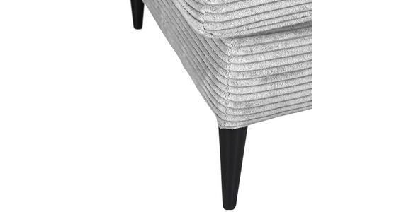 ECKSOFA Hellgrau Cord - Hellgrau/Schwarz, KONVENTIONELL, Holz/Textil (212/155cm) - Carryhome