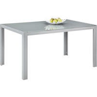 STOL VRTNI  siva, srebrne boje  metal, staklo      - siva/srebrne boje, Basics, staklo/metal (140/90/72cm) - Ambia Garden