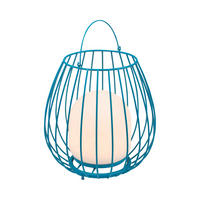 AKKU-TISCHLEUCHTE Jim 28/30 cm  - Blau/Weiß, Design, Kunststoff/Metall (28/30cm) - Nordlux