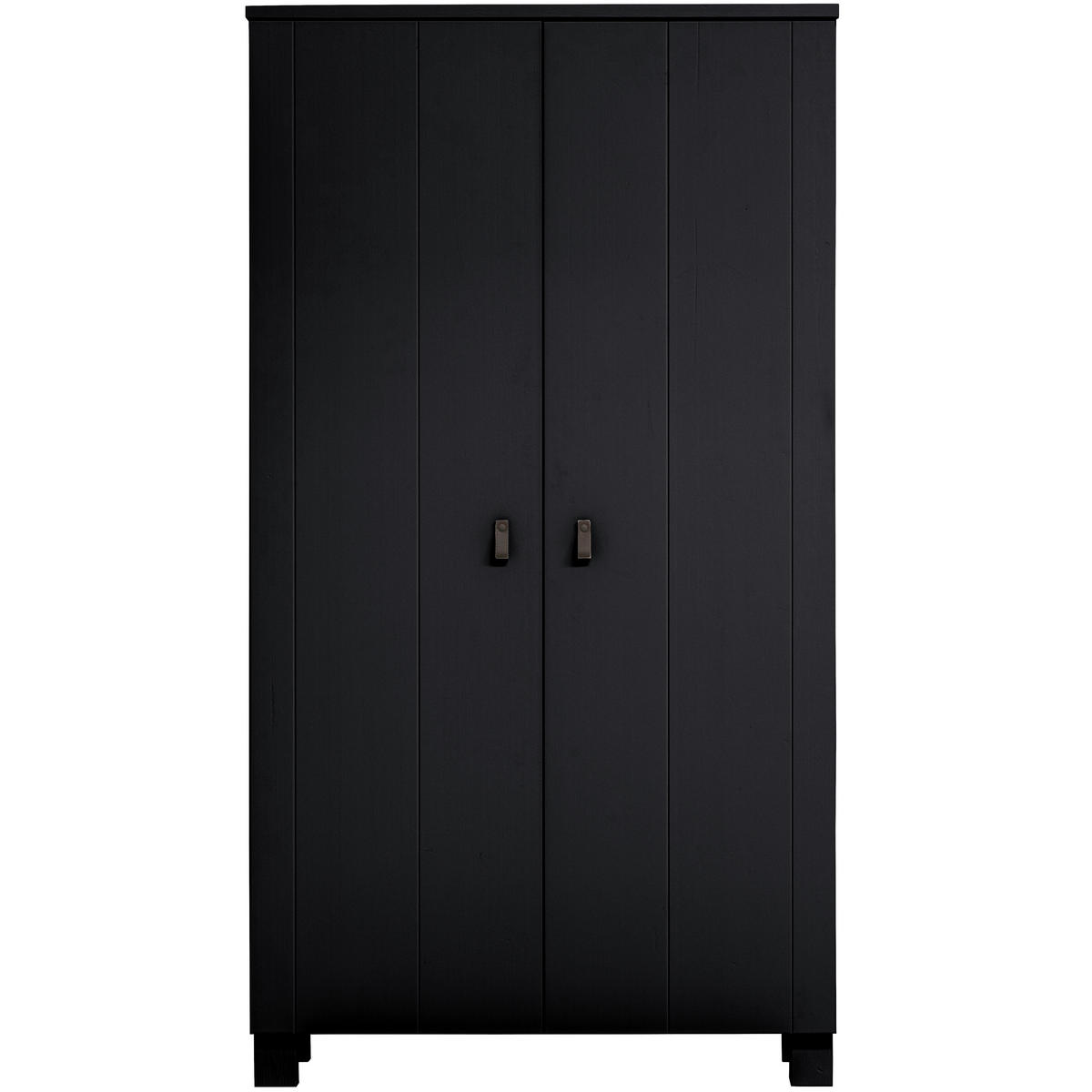 DREHTÜRENSCHRANK  in Schwarz  - Schwarz, Basics, Holz (111/202/55cm) - MID.YOU