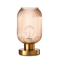 TISCHLEUCHTE 15/15/25 cm   - Bernsteinfarben/Cappuccino, KONVENTIONELL, Glas/Kunststoff (15/15/25cm)