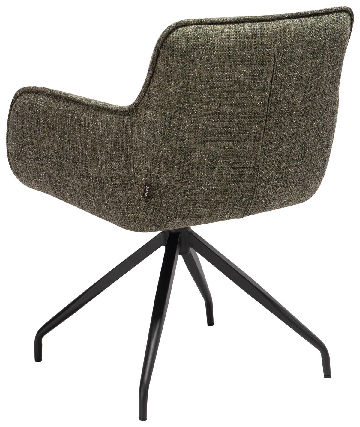 STOL MED ARMSTÖD järn mikrofiber  - grön/svart, Design, metall/textil (61/87,5/61cm) - Novel