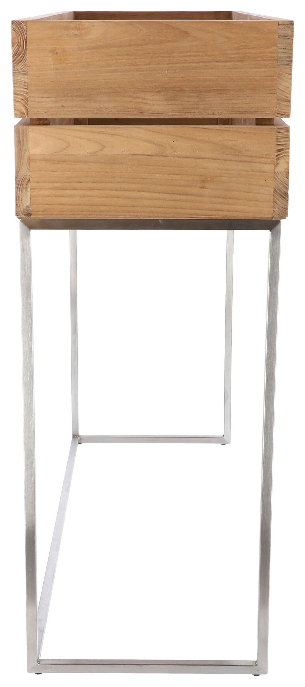 HOCHBEET Mini garden  - Edelstahlfarben/Teakfarben, MODERN, Holz/Metall (100/90/34cm) - Jan Kurtz