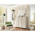 SCHUHSCHRANK 121/111/33 cm  - Sandfarben/Eichefarben, Design, Holzwerkstoff (121/111/33cm) - Moderano
