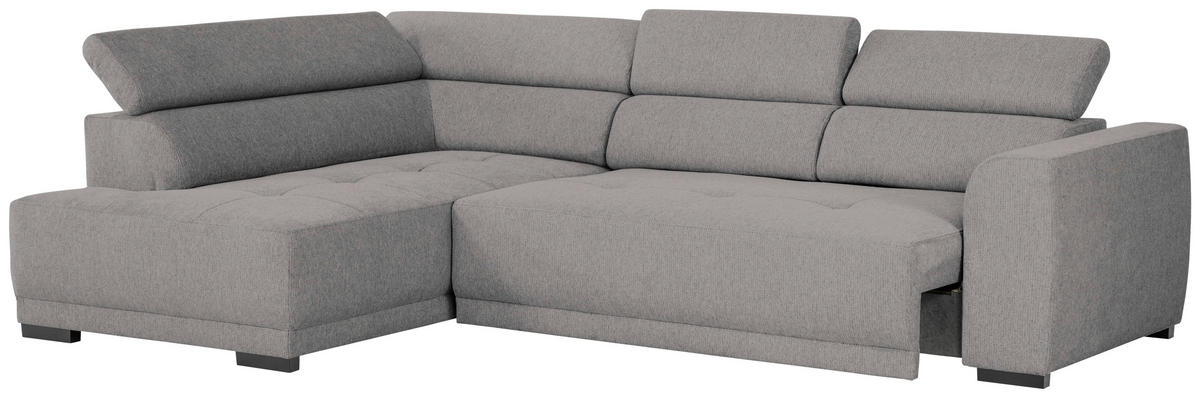 ECKSOFA in Struktur Dunkelgrau  - Dunkelgrau/Schwarz, Design, Kunststoff/Textil (205/284cm) - MID.YOU