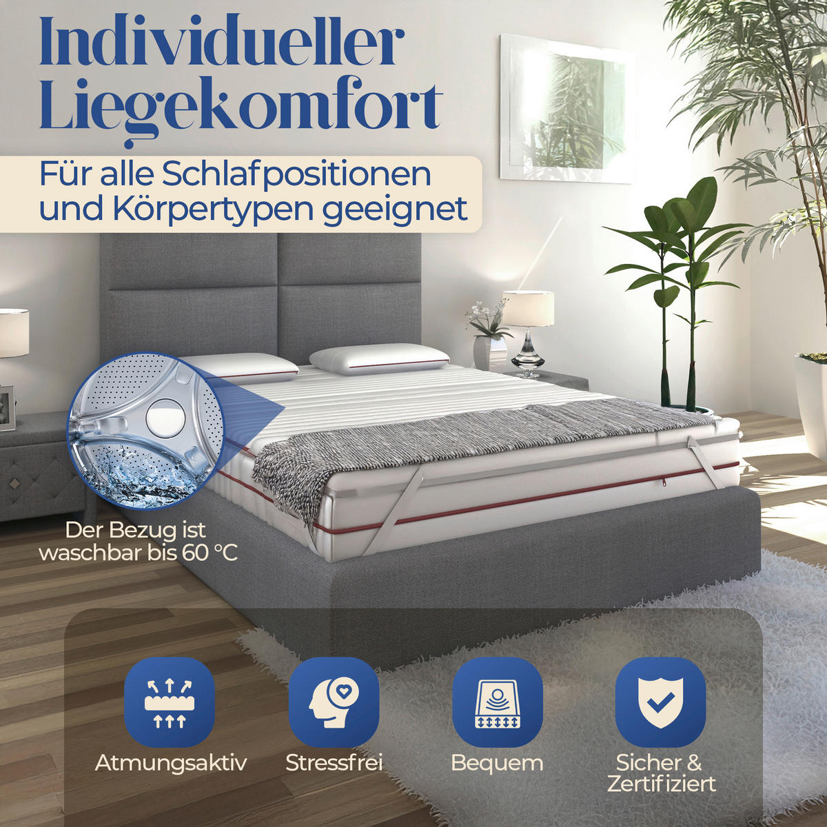 MATRATZENSET 100/200 cm  - Weiß, Basics, Textil (100/200cm) - Chameo