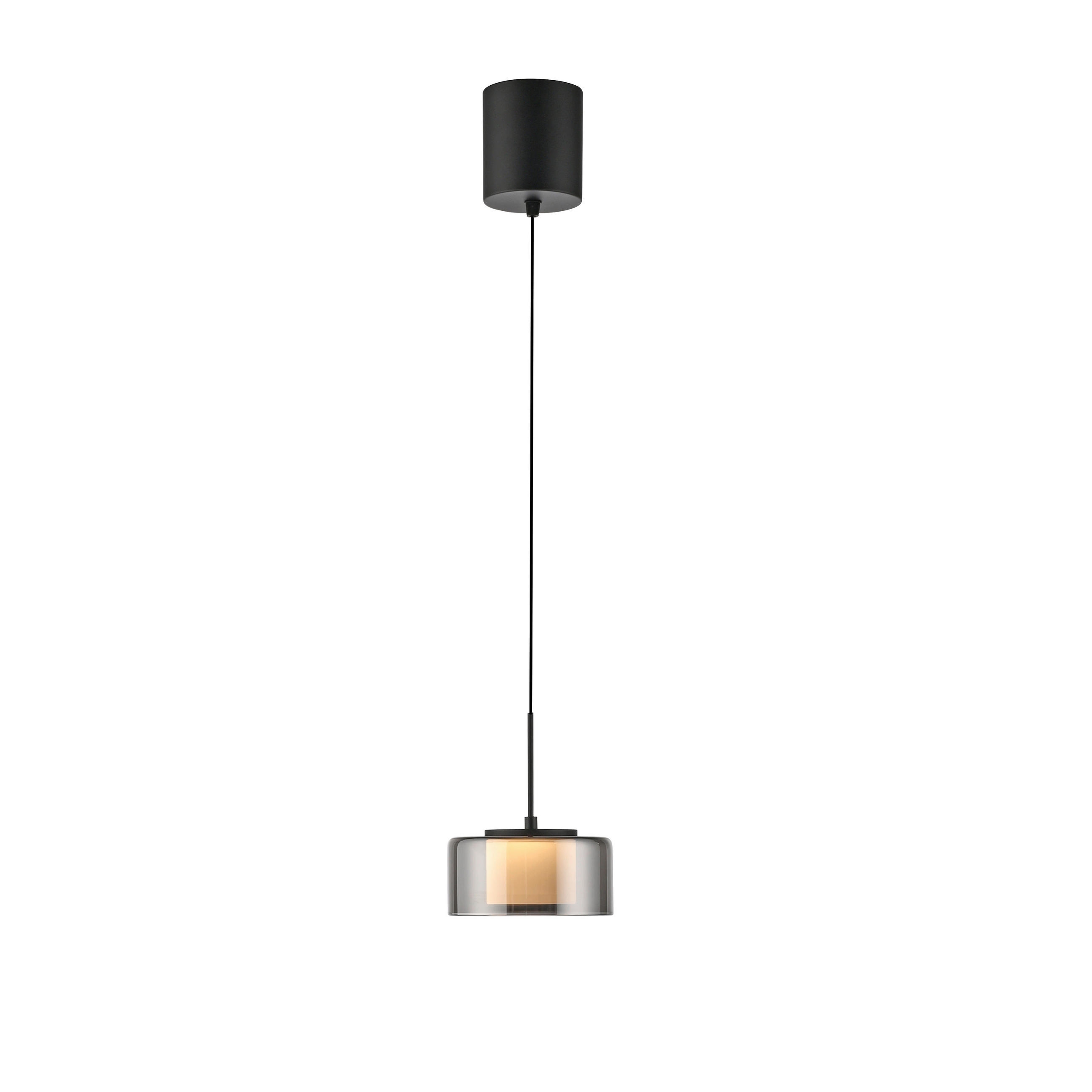 LED-HÄNGELEUCHTE Rika 15/220/220 cm  - Schwarz, Design, Glas/Kunststoff (15/220/220cm)