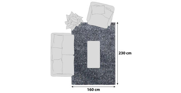 HOCHFLORTEPPICH 160/230 cm Enjoy Blau, Pastellblau - Blau/Pastellblau, KONVENTIONELL, Textil (160/230cm) - Novel