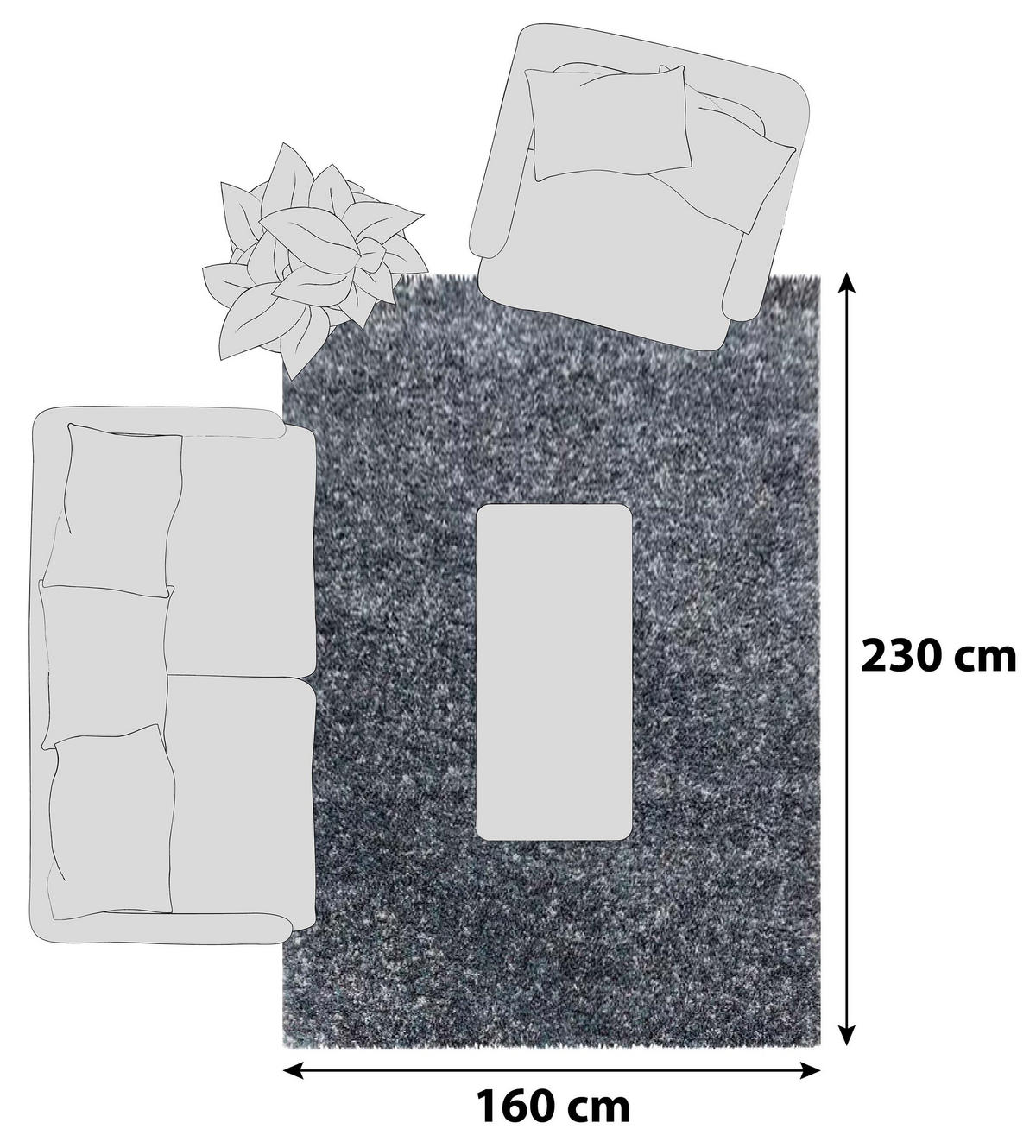 HOCHFLORTEPPICH 160/230 cm Enjoy Blau, Pastellblau  - Blau/Pastellblau, KONVENTIONELL, Textil (160/230cm)