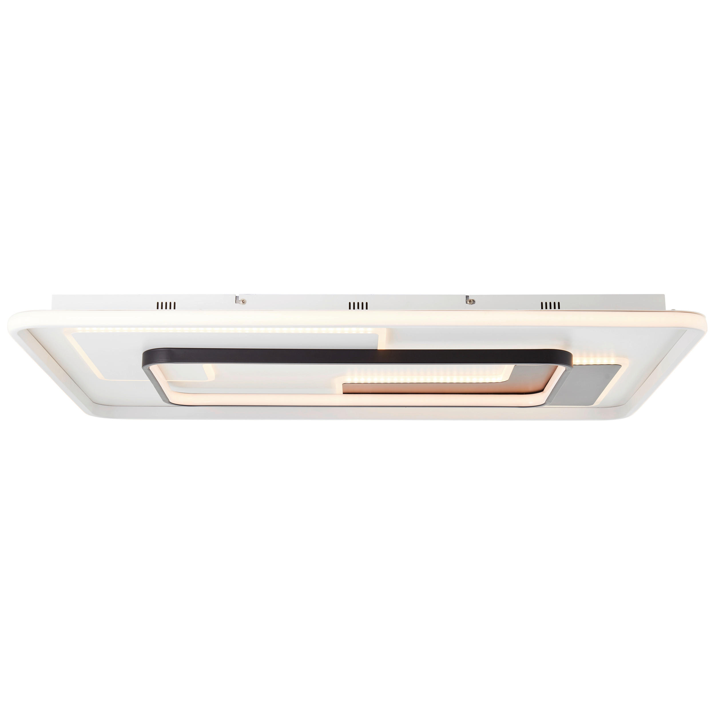 LED-DECKENLEUCHTE Barden 90/60/7 cm   - Schwarz/Weiß, Design, Kunststoff/Metall (90/60/7cm) - Brilliant