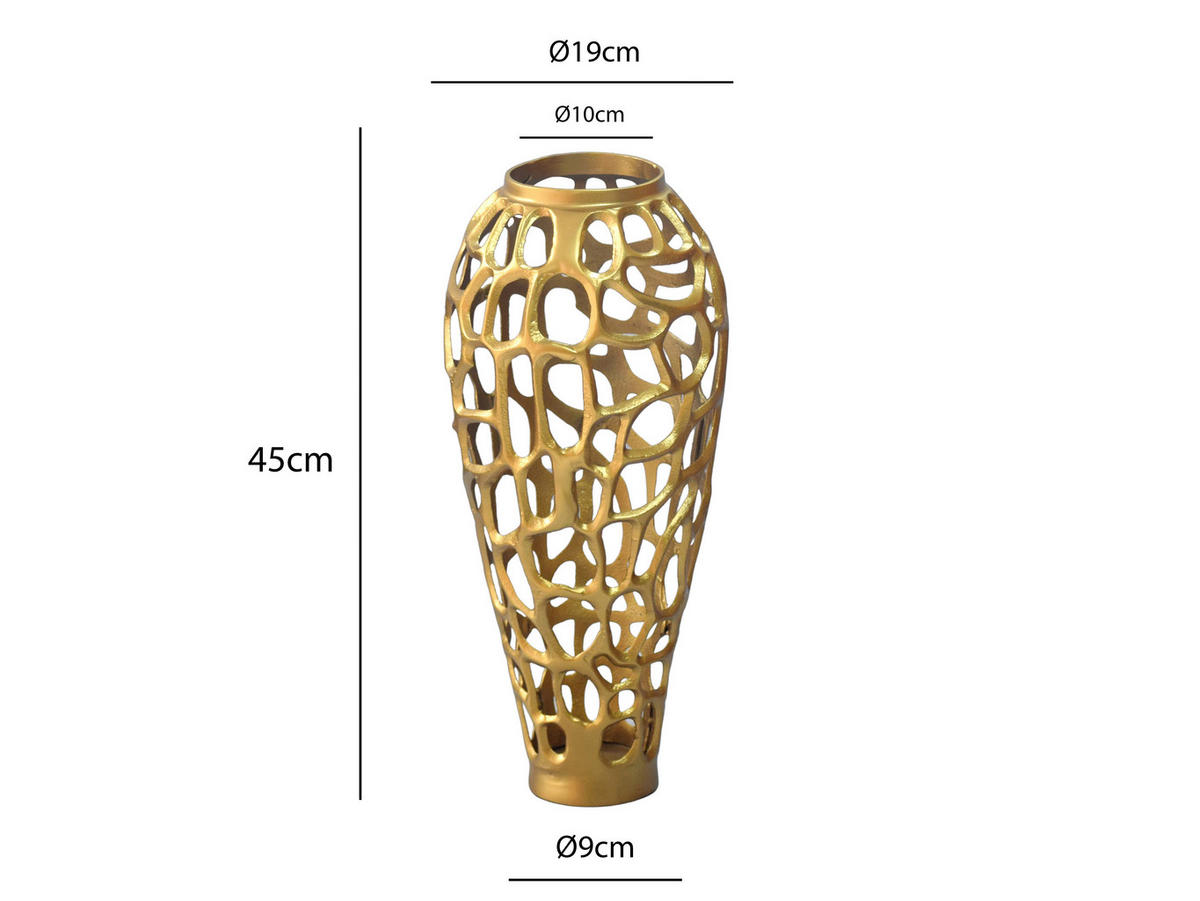 VASE 45 cm  - Goldfarben, Design, Metall (19/45cm) - Livetastic