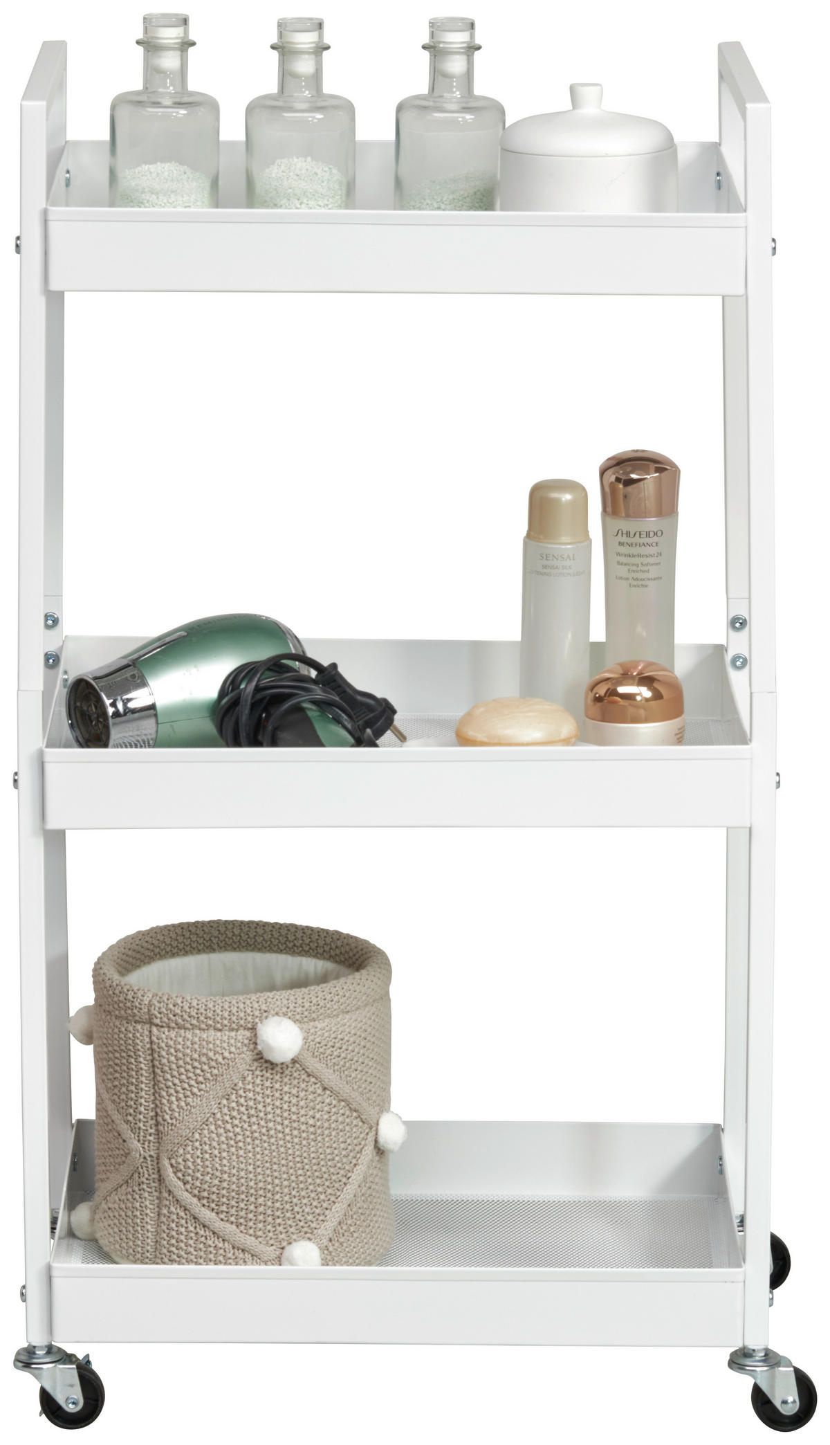 TÁLALÓKOCSI fehér  - fehér, Basics, műanyag/fém (45/30/80cm) - Boxxx