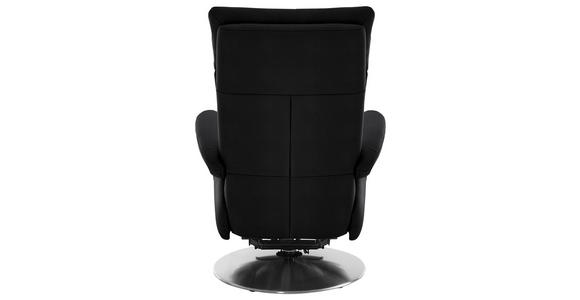 RELAXSESSEL in Leder Schwarz - Edelstahlfarben/Schwarz, Design, Leder/Metall (78/112/85cm) - Cantus