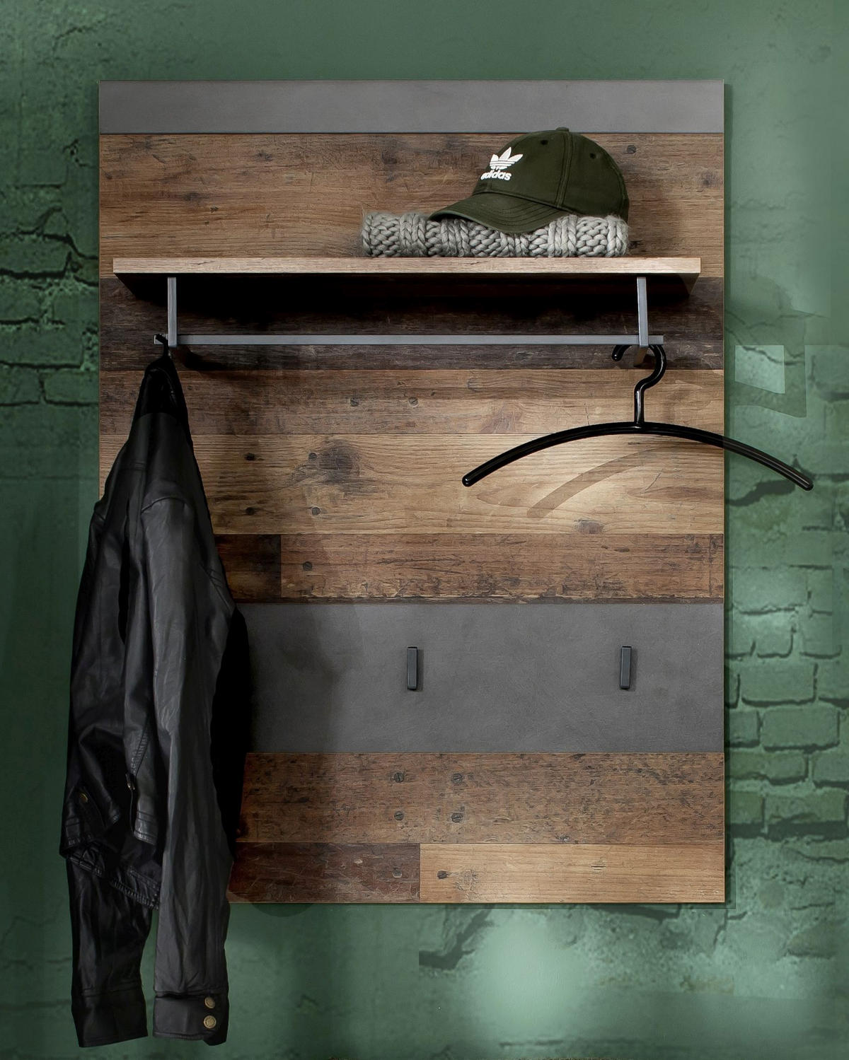GARDEROBENPANEEL  in 80/106/28 cm  - Graphitfarben/Pinienfarben, Trend, Holzwerkstoff (80/106/28cm) - Livetastic