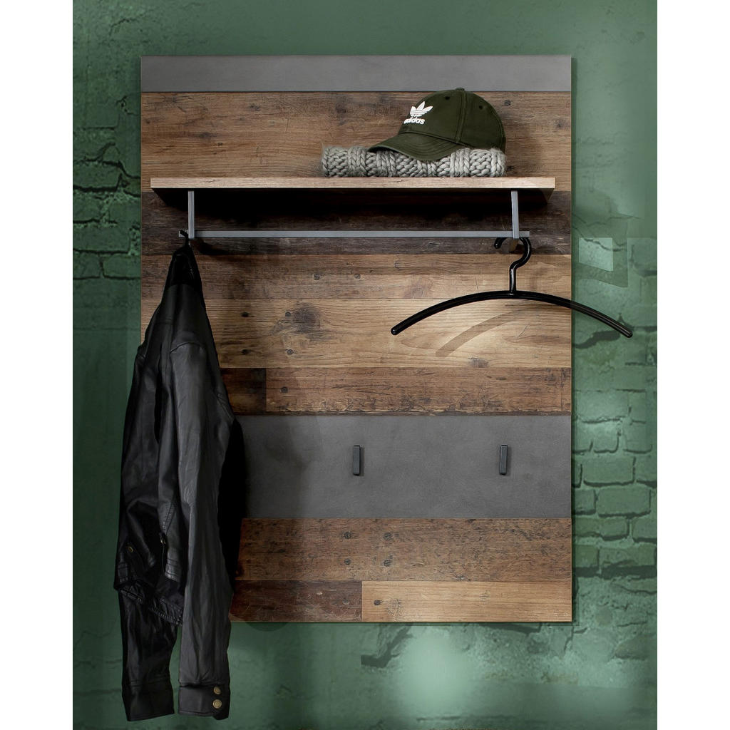 Thumbnail - Livetastic Garderobenpaneel, Graphit, Pinien, Holzwerkstoff, 80x106x28 cm, Aufhängemöglichkeit, Garderobe, Garderobenpan...