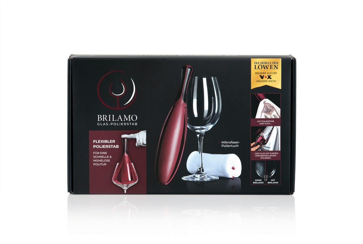 GLAS-POLIERSET Brilamo  - Weinrot, Basics, Kunststoff/Textil (26/6/6cm)