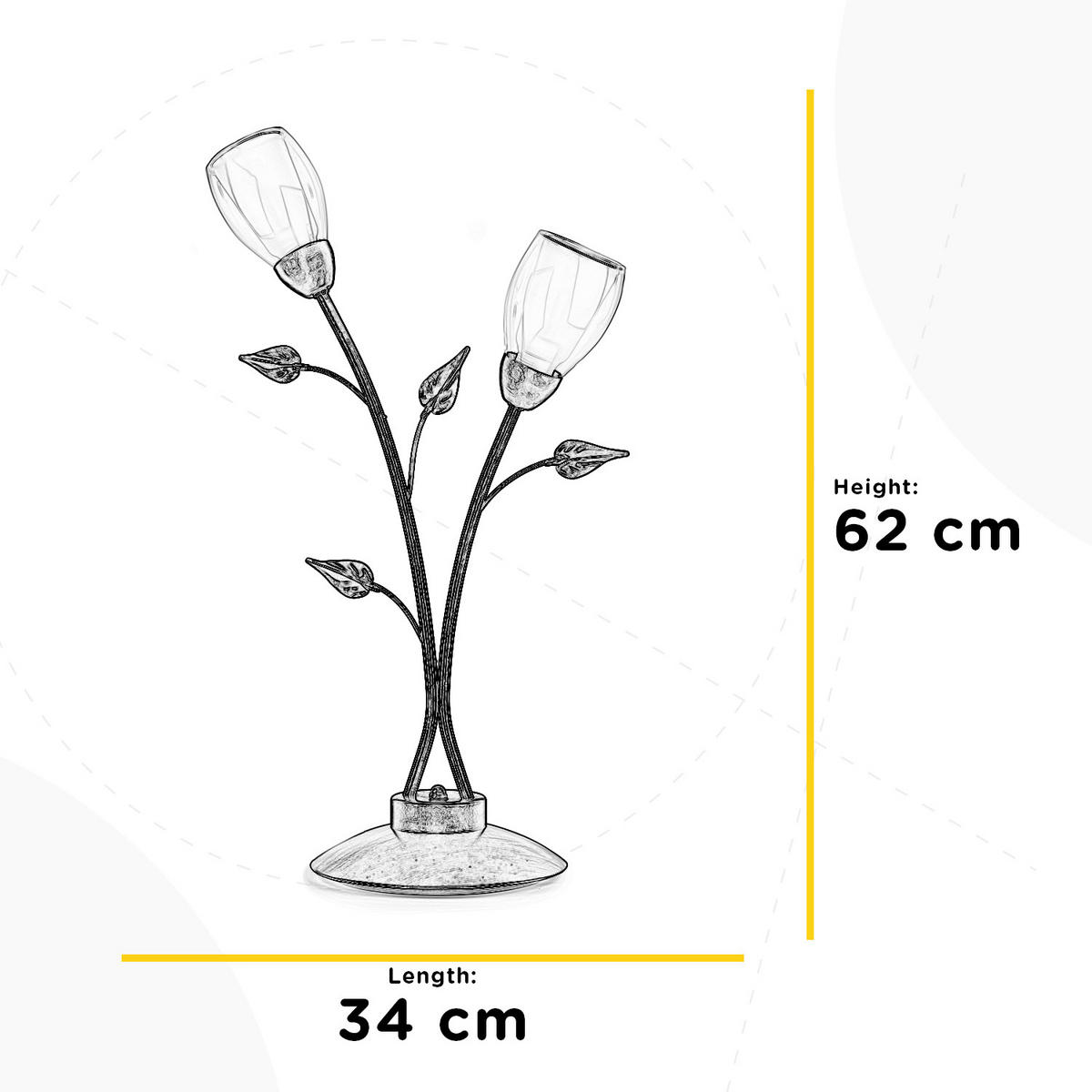 TISCHLEUCHTE 34/21/60 cm   - Limette/Weiß, KONVENTIONELL, Kunststoff/Textil (34/21/60cm)