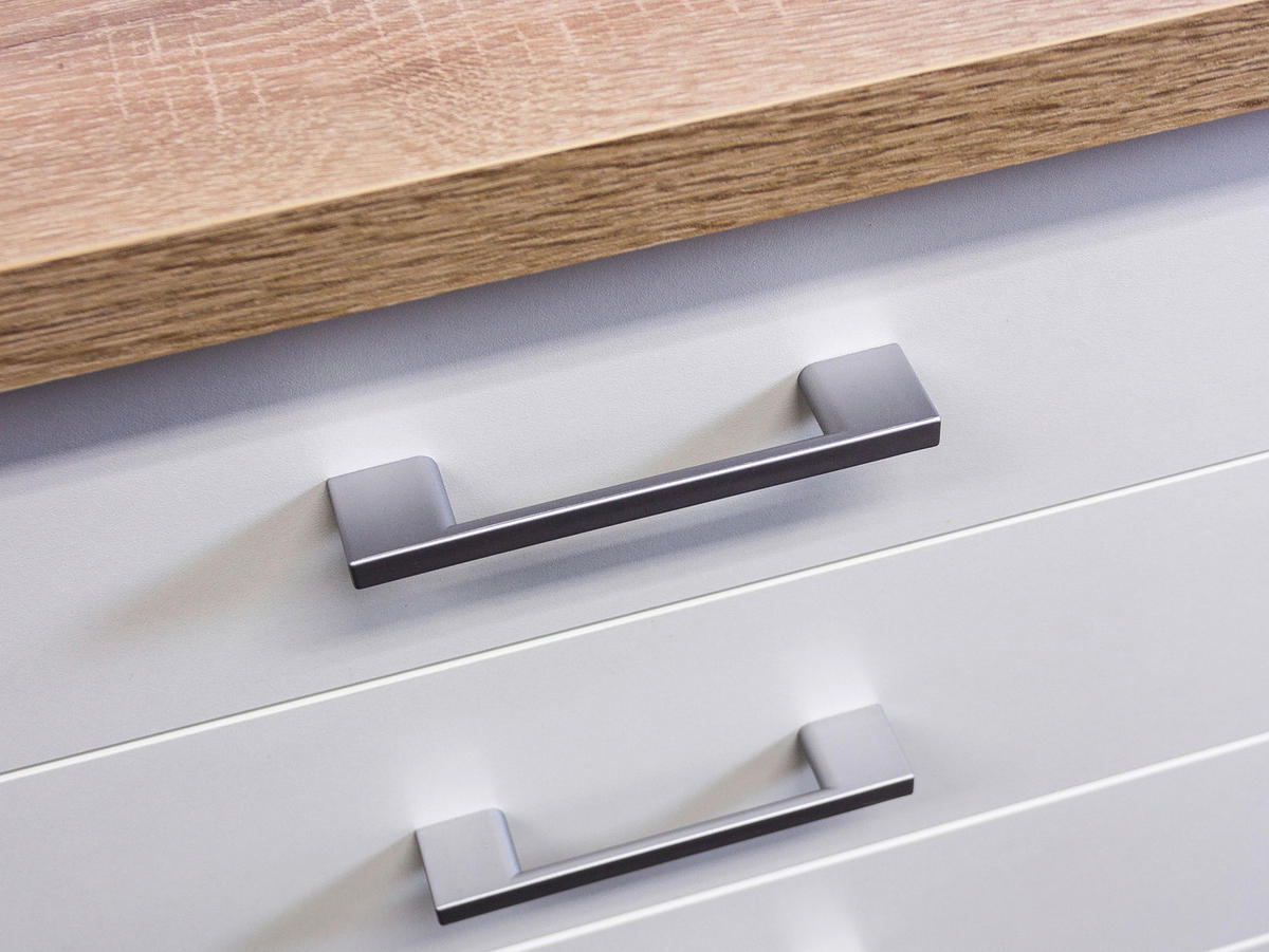 SCHUBKASTENUNTERSCHRANK 50,5/85/57 cm  in Weiß, Sonoma Eiche  - Alufarben/Weiß, KONVENTIONELL, Holzwerkstoff/Kunststoff (50,5/85/57cm) - FlexWell
