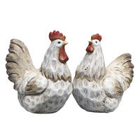 UKRASNA KOKOŠKA - siva/braon, Lajfstajl, keramika (17,8/20,8/12,3cm)