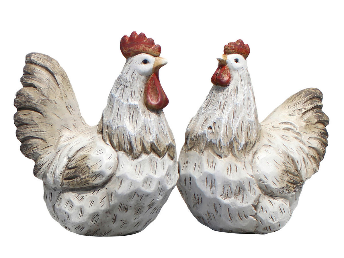UKRASNA KOKOŠKA - siva/braon, Lajfstajl, keramika (17,8/20,8/12,3cm)