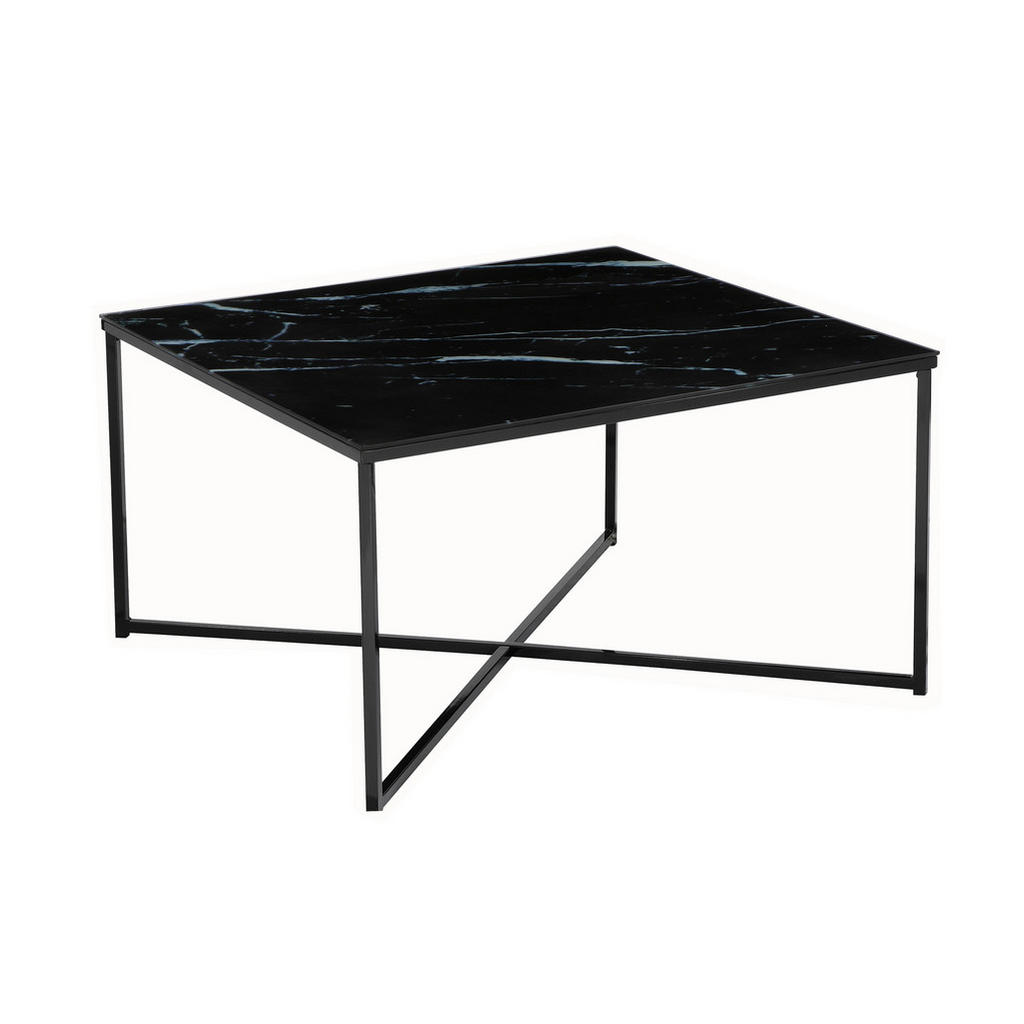 Măsuță De Cafea din metal, sticlă, 80/80/45 cm