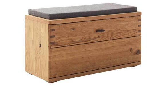 GARDEROBENBANK in 90/46/37 cm - Wildeiche/Anthrazit, Natur, Holz/Holzwerkstoff (90/46/37cm) - Waldwelt