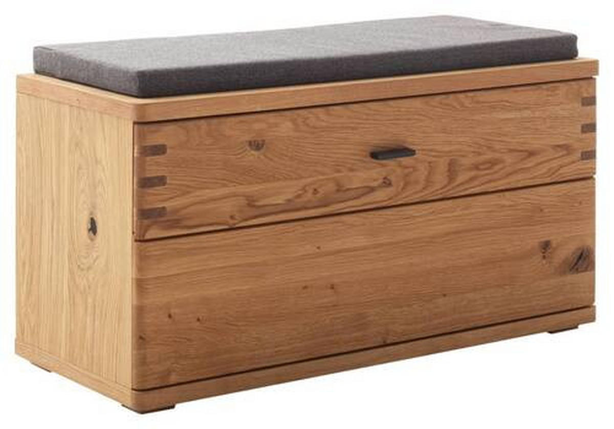 GARDEROBENBANK 90/46/37 cm  - Wildeiche/Anthrazit, Natur, Holz/Holzwerkstoff (90/46/37cm) - Waldwelt