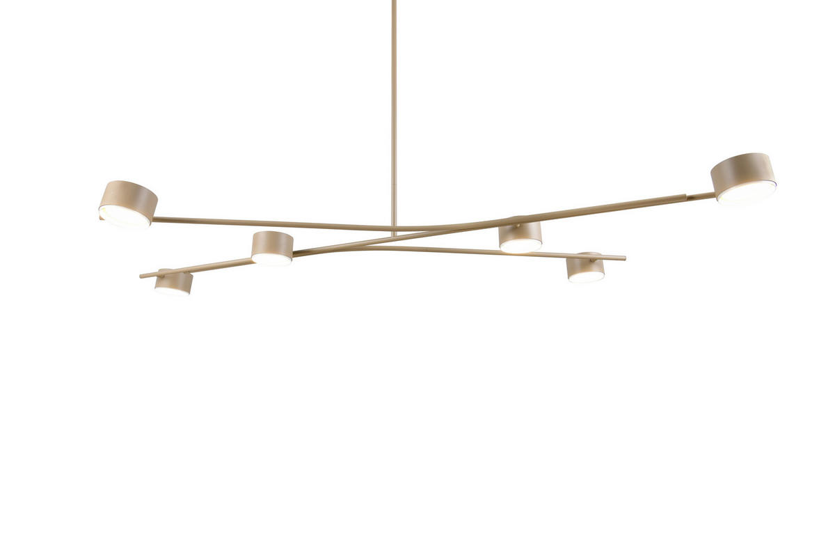 HÄNGELEUCHTE Coda 143,5/82/180 cm   - Beige/Weiß, Design, Metall (143,5/82/180cm) - Trio Leuchten
