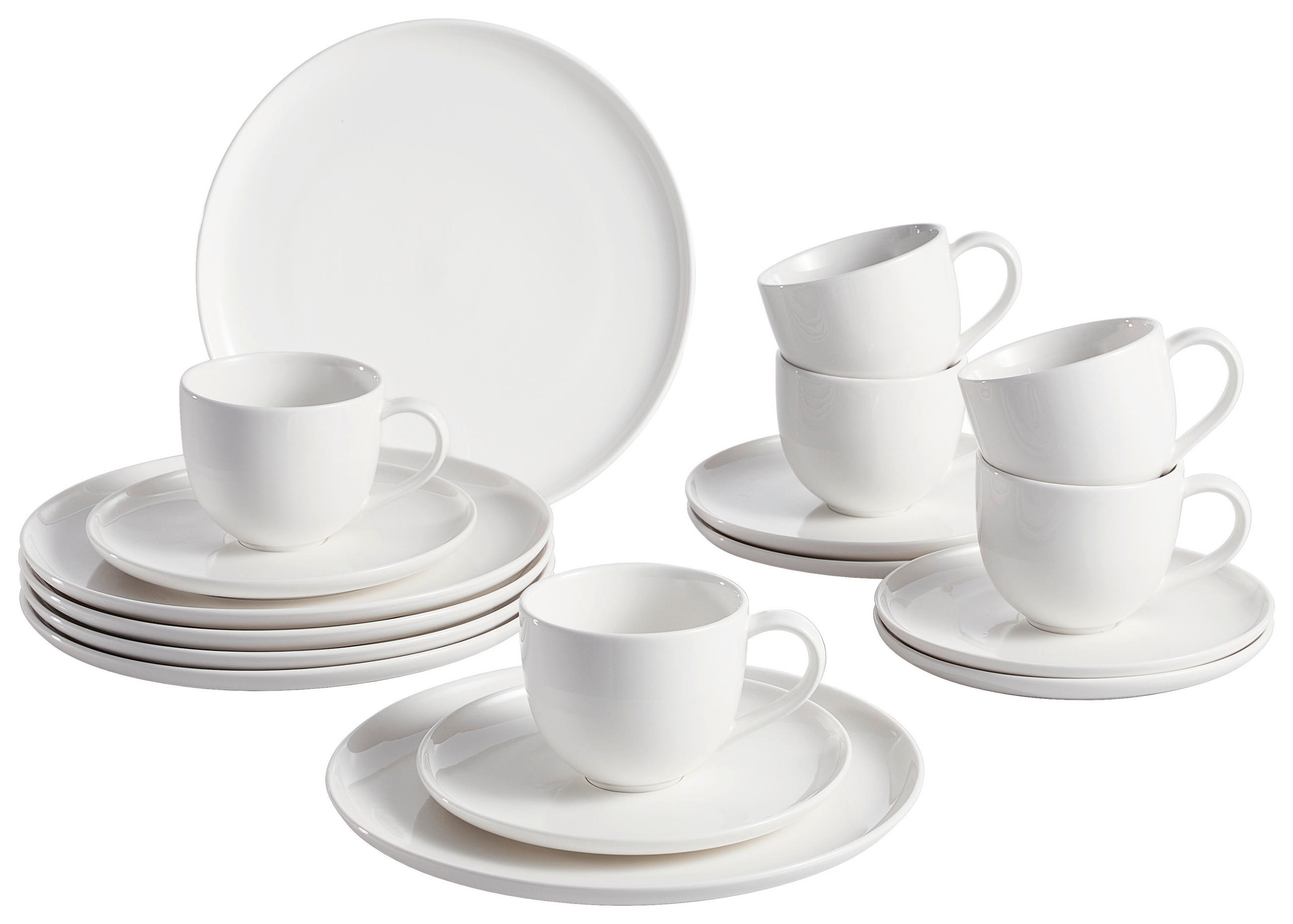 KAFFEESERVICE Weiß 18-teilig  - Weiß, Basics, Keramik - Ritzenhoff Breker