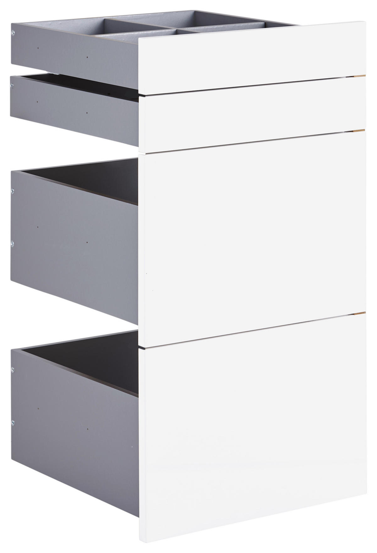 SADA ZÁSUVEK, vysoce lesklá bílá, 45,3/83/46,8 cm - vysoce lesklá bílá, Konvenční, kompozitní dřevo (45,3/83/46,8cm) - Hom`in