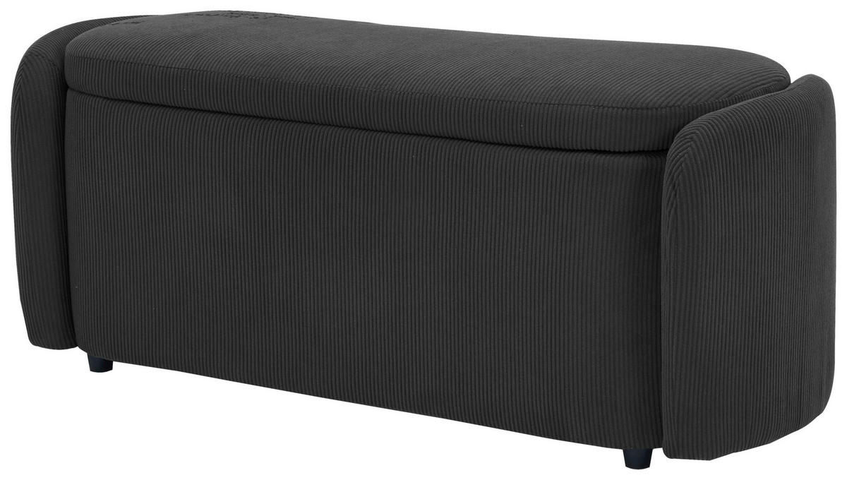 HOCKERBANK in Textil Grau  - Schwarz/Grau, Design, Kunststoff/Textil (114/47/42cm) - P & B