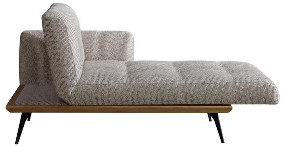 RÉCAMIERE Beigebraun Flachgewebe  - Beigebraun/Schwarz, Design, Holz/Textil (180/85/106cm) - Dieter Knoll