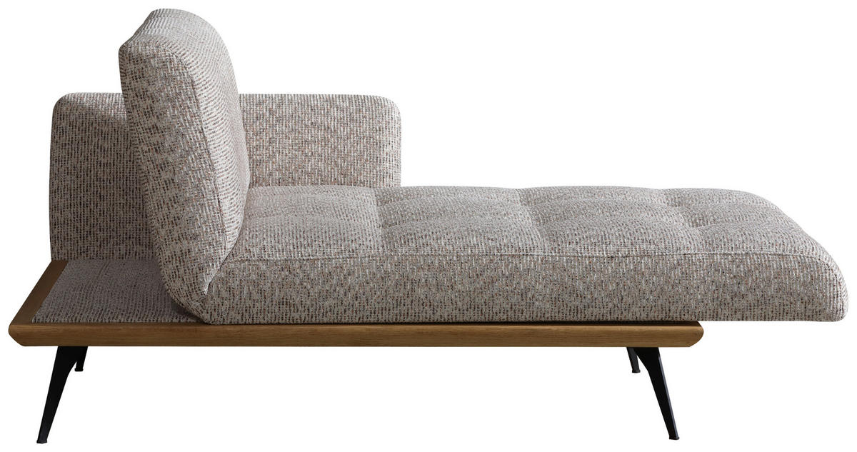 RÉCAMIERE Beigebraun  - Beigebraun/Schwarz, Design, Holz/Textil (180/85/106cm) - Dieter Knoll