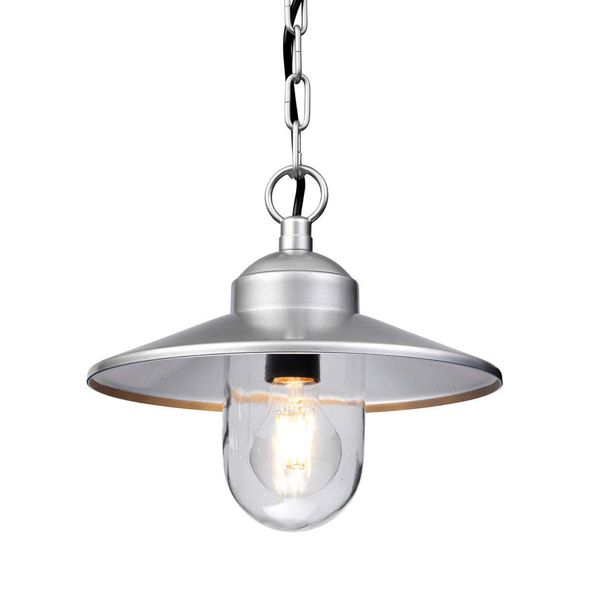 AUßENHÄNGELEUCHTE 27.5/26 cm   - Silberfarben, KONVENTIONELL, Glas/Metall (27.5/26cm) - Elstead Lighting