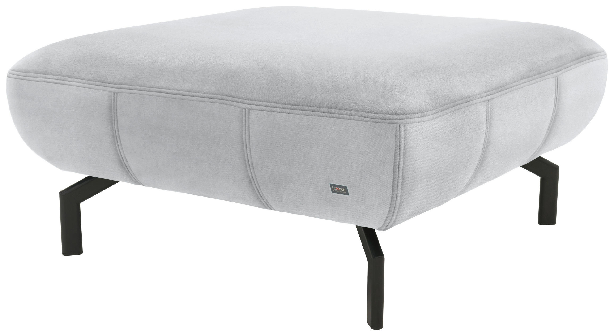 HOCKER Webstoff Silberfarben  - Silberfarben/Schwarz, Design, Textil/Metall (83/44/83cm) - LOOKS by W.Joop