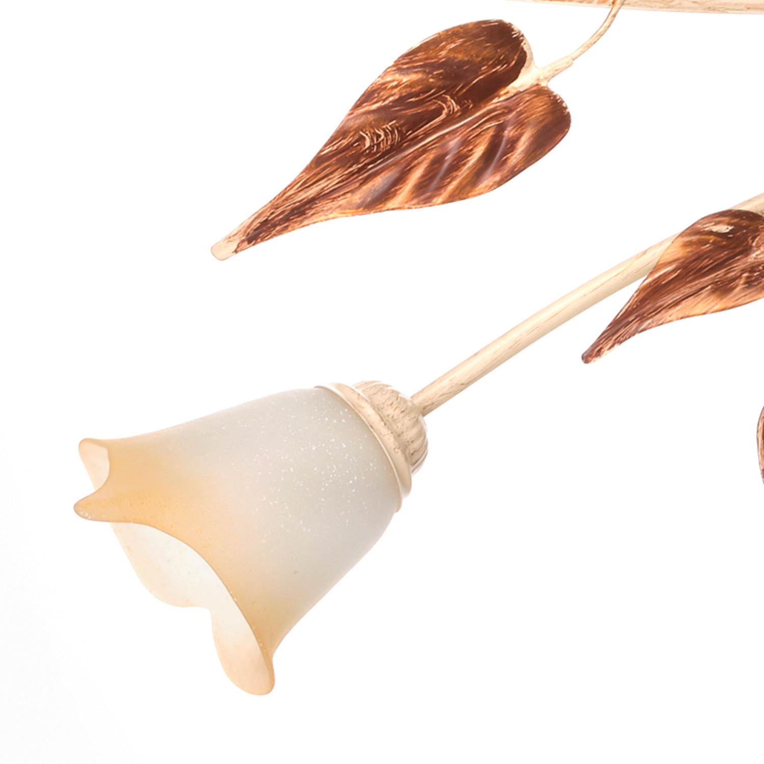DECKENLEUCHTE 65/40/125 cm - Beige/Weiß, Natur, Glas/Metall (65/40/125cm)