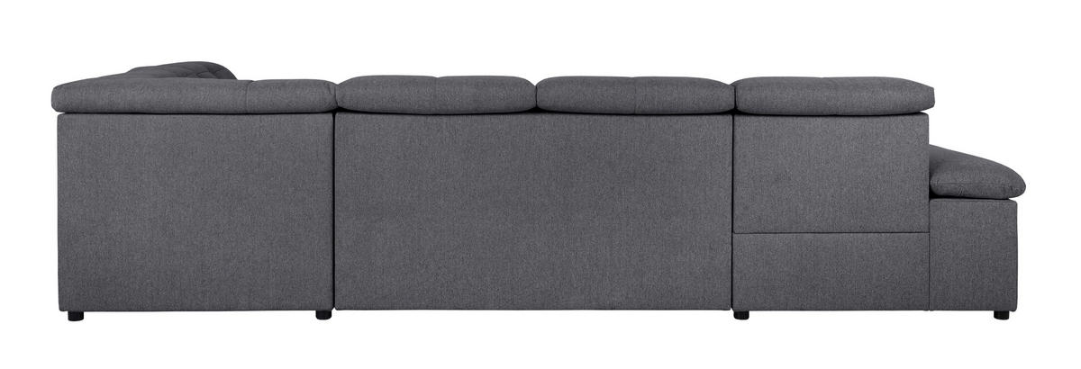 WOHNLANDSCHAFT Dunkelgrau  - Dunkelgrau/Grau, Design, Textil/Metall (173/328/215cm) - MID.YOU