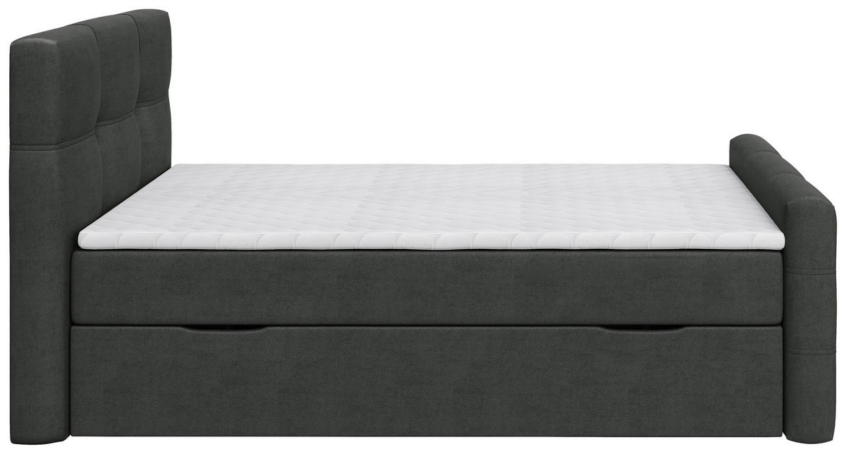 BOXBETT 120/200 cm  in Anthrazit  - Anthrazit/Schwarz, Basics, Kunststoff/Textil (120/200cm) - Chameo