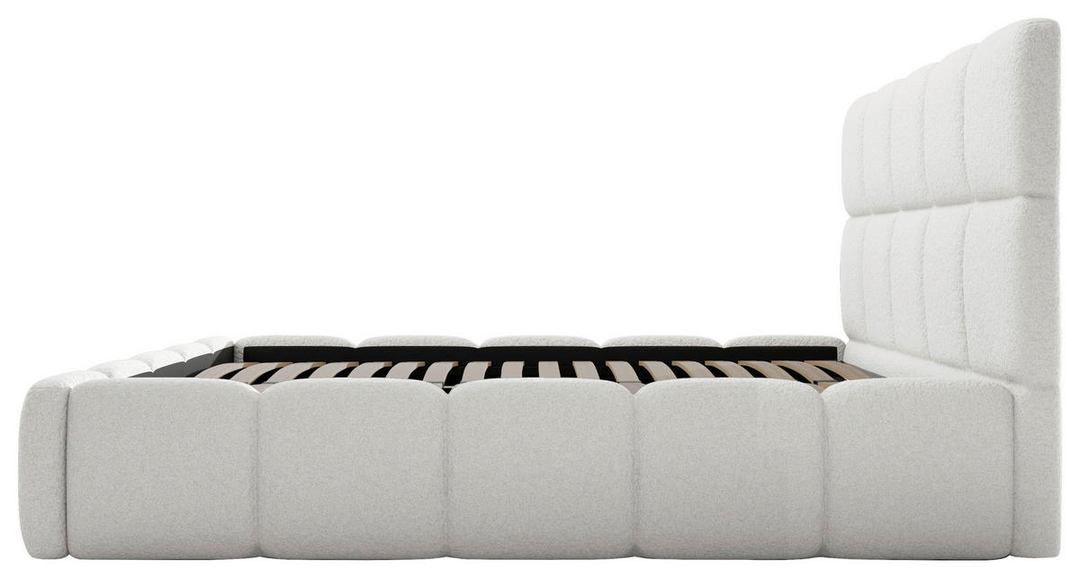 POLSTERBETT Cloudy Bettkasten, Lattenrost 180/200 cm  in Weiß  - Schwarz/Weiß, Design, Holz/Textil (180/200cm) - Boxxx