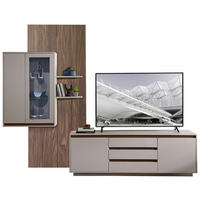 WOHNWAND  in Nussbaumfarben, Kaschmir  290/232/45 cm  - Kaschmir/Nussbaumfarben, Design, Glas/Holzwerkstoff (290/232/45cm) - Stylife