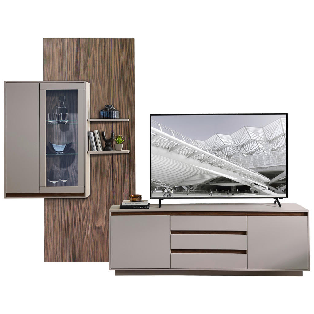 ANSAMBLU MOBILIER CAMERA DE ZI in culoare lemn de nuc cașmir