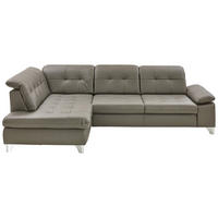 ECKSOFA Beldomo Premium Grau Echtleder  - Grau, Basics, Leder/Metall (211/309cm) - Beldomo Speed