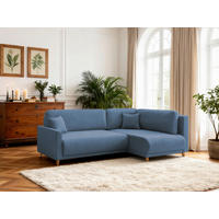 ECKSOFA MILOS in Flachgewebe, Struktur Blau  - Blau/Naturfarben, Design, Textil (224/148cm) - P & B